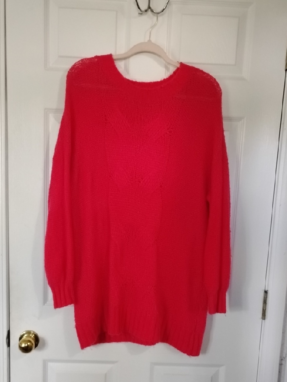 aerie Bright Red Crewneck Knit Sweater